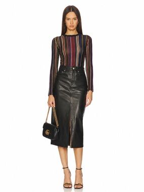PS PAUL SMITH Leather MIDI Skirt